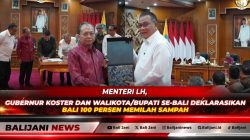 Menteri LH Mohammad Jumhur Hidayat bersama Gubernur Bali Wayan Koster dan jajaran Bupati/Walikota mendeklarasikan gerakan memilah sampah di Kertha Sabha.