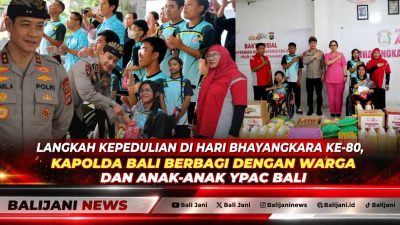 Kapolda Bali Irjen Pol Daniel Adityajaya bersama Ketua Bhayangkari Daerah Bali Ny Didit Daniel Adityajaya menyerahkan bantuan sosial dalam rangka Hari Bhayangkara ke-80 di YPAC Bali