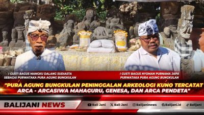 Tinggalan arkeologi kuno arca Siwa Mahaguru dan Ganesha peninggalan Bali Kuno abad ke-7 masehi yang tersimpan di Pura Agung Bungkulan Sawan Buleleng