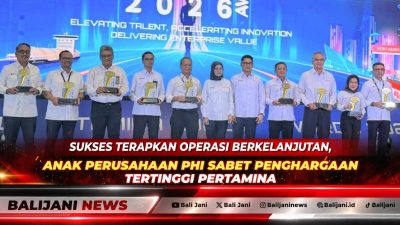 General Manager Zona Delapan Setyo Sapto Edi menerima penghargaan keunggulan keberlanjutan untuk PT Pertamina Hulu Mahakam dalam ajang Annual Pertamina Quality Award 2026