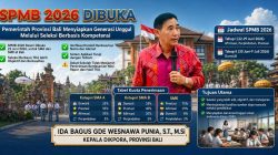 Kepala Disdikpora Bali Ida Bagus Gde Wesnawa Punia saat meninjau pelaksanaan Posko pendaftaran SPMB 2026 di SMAN 1 Denpasar Bali