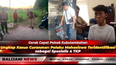 Barang bukti sepeda motor Honda Supra milik korban saat diamankan oleh Unit Reskrim Polsek Kubutambahan bersama kelengkapan berkas penyidikan