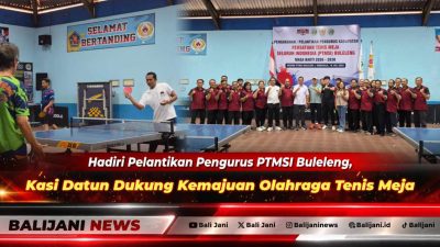 Kasi Datun Kejari Buleleng I Komang Adi Wijaya saat menghadiri prosesi pengukuhan dan pelantikan pengurus PTMSI Buleleng di GOR Bhuana Patra Singaraja