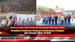 Gubernur Bali Wayan Koster bersama jajaran Forkopimda saat menyaksikan peresmian Bendungan Sidan oleh Presiden Prabowo Subianto secara virtual