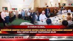 Gubernur Bali Wayan Koster saat memaparkan materi sistem subak dan regulasi pertanian organik di forum internasional Focus Group Discussion bersama World Bank