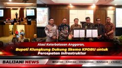 Bupati Klungkung I Made Satria saat mengikuti pemaparan materi dalam kegiatan Evaluasi Progres Proyek Infrastruktur skema KPDBU di Badung