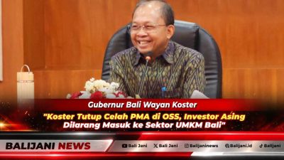 Gubernur Bali Wayan Koster saat memberikan keterangan resmi terkait penutupan celah izin usaha PMA di sistem OSS untuk sektor UMKM