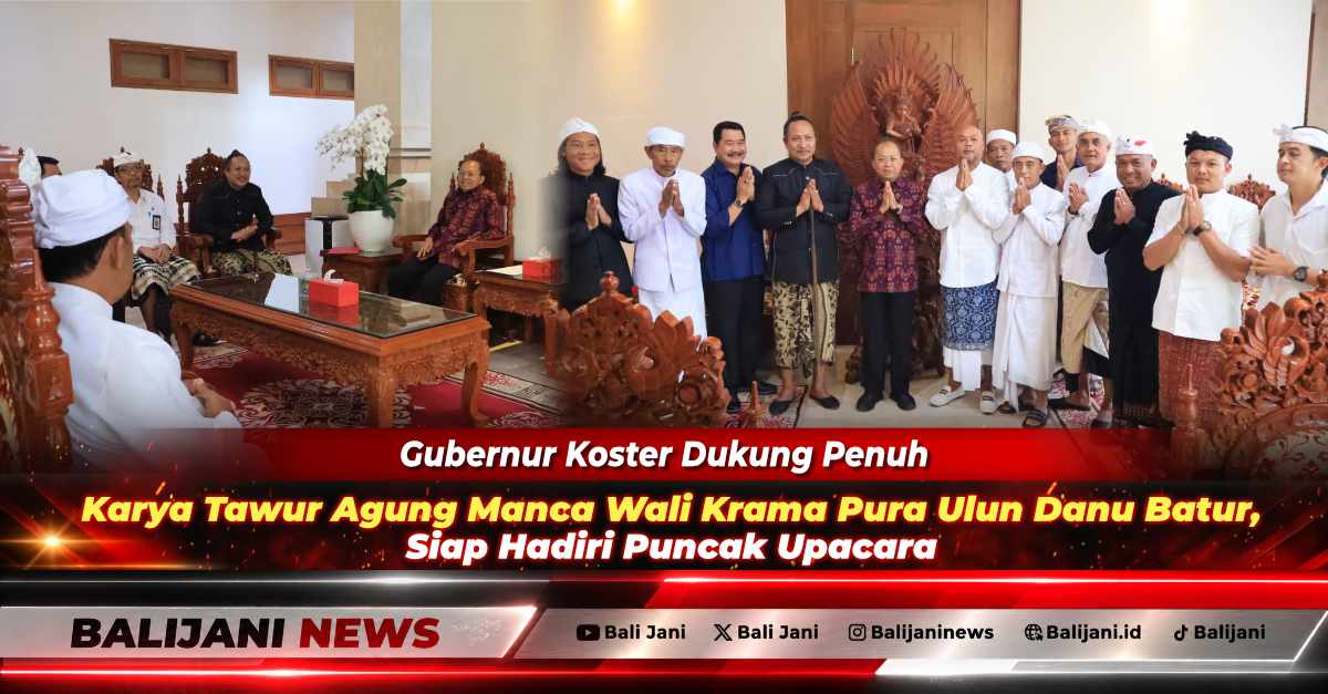 Gubernur Bali Wayan Koster saat menerima audiensi panitia Karya Tawur Agung Manca Wali Krama Pura Ulun Danu Batur di Gedung Jayasabha Denpasar