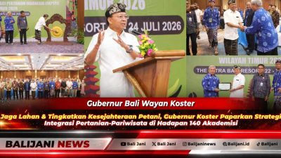 Gubernur Bali Wayan Koster saat memaparkan materi strategi integrasi pertanian dan pariwisata dalam Seminar Nasional FKPTPI Wilayah Timur di The Patra Bali Resort