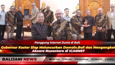 Gubernur Bali Wayan Koster saat menerima audiensi panitia ICANN87 dan perwakilan ICANN Asia Pasifik di Jayasabha Denpasar
