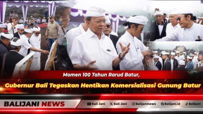Gubernur Bali Wayan Koster saat menghadiri upacara Pamlaspas Cihna di Titik Nol Desa Adat Batur Let menjelang peringatan 100 Tahun Rarud Batur