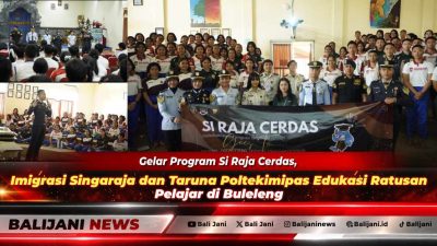 Gelar Program Si Raja Cerdas, Imigrasi Singaraja dan Taruna Poltekimipas Edukasi Ratusan Pelajar di Buleleng