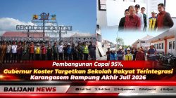 Gubernur Bali Wayan Koster saat meninjau kesiapan ruang kelas dan infrastruktur bangunan di Sekolah Rakyat Terintegrasi Karangasem