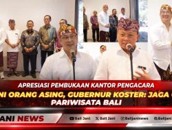 Apresiasi Pembukaan Kantor Pengacara Layani Orang Asing, Gubernur Koster: Jaga Citra Pariwisata Bali