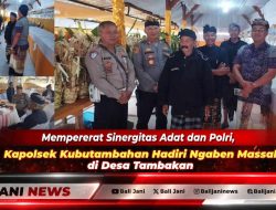 Mempererat Sinergitas Adat dan Polri, Kapolsek Kubutambahan Hadiri Ngaben Massal di Desa Tambakan