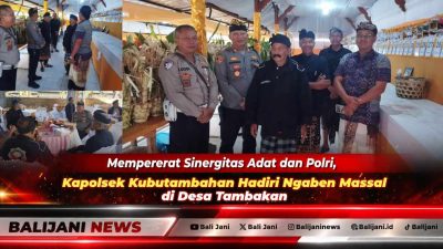 Mempererat Sinergitas Adat dan Polri, Kapolsek Kubutambahan Hadiri Ngaben Massal di Desa Tambakan