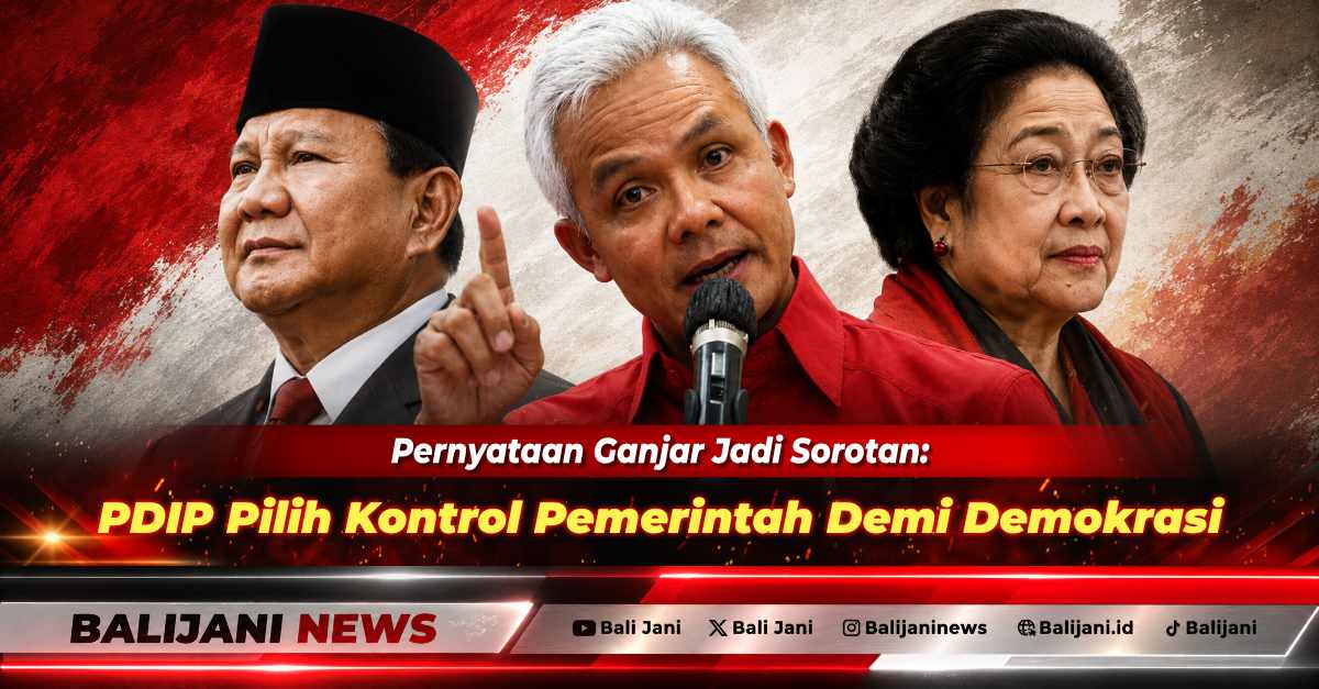 Ketua DPP PDIP Ganjar Pranowo saat memberikan keterangan pers terkait sikap politik PDIP di luar pemerintahan Prabowo
