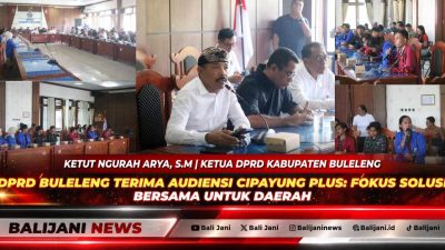 Ketua DPRD Buleleng Ketut Ngurah Arya saat memimpin pertemuan audiensi bersama perwakilan mahasiswa Cipayung Plus di Ruang Gabungan Komisi
