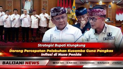 Bupati Klungkung I Made Satria bersama Gubernur Bali Wayan Koster dan Menhub Dudy Purwagandhi saat membahas rencana pengembangan Pelabuhan Kusamba di Kertha Sabha