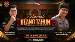Kapolda Bali Irjen Pol. Daniel Adityajaya saat menerima ucapan selamat ulang tahun dari CEO Balijani.id Nyoman Sarjana
