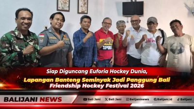 Jajaran pengurus FHI Bali dan panitia BFHF 2026 saat melakukan koordinasi bersama Ketua LPM Seminyak I Made Widana Putra terkait persiapan Lapangan Banteng