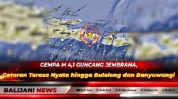 Peta episenter gempa bumi tektonik Magnitudo 4,1 di wilayah timur laut Jembrana Bali yang dirilis oleh BMKG Wilayah III Denpasar