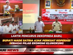 Lantik Pengurus Dekopinda Baru, Bupati Made Satria Ajak Perkuat Koperasi Sebagai Pilar Ekonomi Klungkung