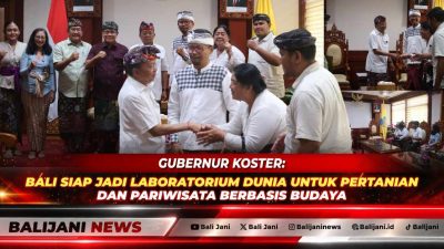 Gubernur Bali Wayan Koster saat menerima audiensi dan draf undangan dari Dekan Fakultas Pertanian Universitas Udayana I Putu Sudiarta di Kantor Gubernur