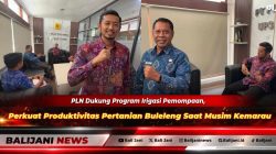 Manajemen PLN UP3 Bali Utara saat berkoordinasi dengan Kepala Dinas Pertanian Buleleng Gede Melandrat terkait pasokan listrik Irigasi Pemompaan