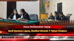Suasana persidangan pembacaan putusan perkara pembunuhan Giarto alias Togog oleh Majelis Hakim PN Tabanan