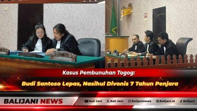 Suasana persidangan pembacaan putusan perkara pembunuhan Giarto alias Togog oleh Majelis Hakim PN Tabanan