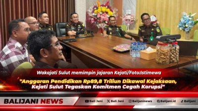 Wakil Kepala Kejati Sulut Dr H Ferrytass saat menghadiri penandatanganan Pakta Integritas Pengamanan Pembangunan Strategis sektor pendidikan secara virtual