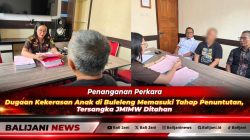Proses penyerahan tersangka JMIMW dan barang bukti (Tahap II) dari penyidik Polres Buleleng kepada JPU di Kejari Buleleng