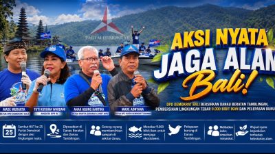 Sambut HUT ke-25, DPD Demokrat Bali Gelar Gerakan Langit Biru Indonesia Asri Serentak di Danau Beratan dan Tamblingan