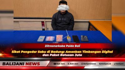 Barang bukti narkotika jenis sabu ratusan gram beserta timbangan digital dan ponsel milik tersangka BDP yang dirilis oleh jajaran Ditresnarkoba Polda Bali