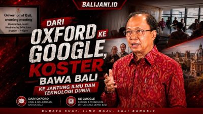 Gubernur Bali Wayan Koster saat mengadakan diskusi mengenai pusat data digital kebudayaan bersama ilmuwan AI Adhiguna Kuncoro di Kantor Pusat Google London