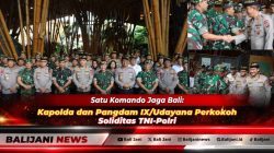Kapolda Bali Irjen Pol Daniel Adityajaya bersama Pangdam IX Udayana Mayjen TNI Piek Budyakto saat melangsungkan pertemuan silaturahmi sinergitas TNI-Polri di Tuban Kuta