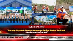 Gubernur Bali Wayan Koster bersama Menteri KKP Sakti Wahyu Trenggono dan Menteri LH Jumhur Hidayat saat menanam bibit mangrove di Ekowisata Batu Lumbang Tahura Ngurah Rai
