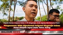 Kepala Kantor Imigrasi Kelas II TPI Singaraja Anak Agung Gde Kusuma Putra saat memberikan imbauan sosialisasi aplikasi APOA kepada pengelola hotel