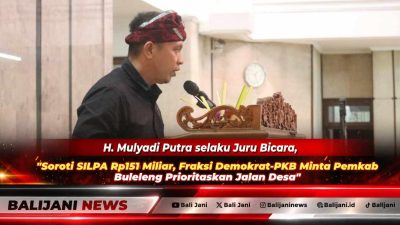 Juru Bicara Fraksi Demokrat-PKB H. Mulyadi Putra saat membacakan pemandangan umum fraksi dalam Rapat Paripurna DPRD Kabupaten Buleleng