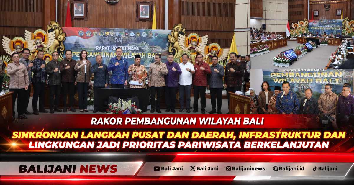 Gubernur Bali Wayan Koster bersama Menko Infrastruktur AHY saat memimpin jalannya Rapat Koordinasi Pembangunan Wilayah Bali di Gedung Wiswa Sabha Utama