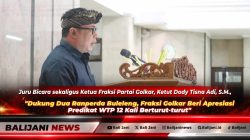 Ketua Fraksi Partai Golkar Ketut Dody Tisna Adi saat membacakan Pandangan Umum Fraksi dalam Sidang Paripurna DPRD Kabupaten Buleleng