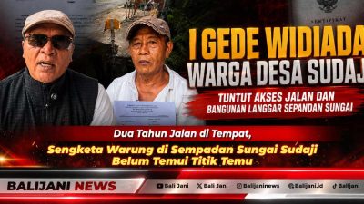 Kondisi bangunan warung yang berdiri di kawasan sempadan sungai Desa Sudaji Buleleng yang menjadi objek sengketa pemanfaatan lahan