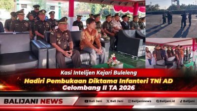 Kasi Intelijen Kejari Buleleng saat menghadiri Upacara Pembukaan Diktama Infanteri TNI AD Gelombang II di Lapangan Chandradimuka Secata Rindam IX Udayana
