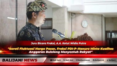 Juru Bicara Fraksi PDI-P-Hanura A.A. Ketut Widia Putra saat membacakan pemandangan umum fraksi dalam Rapat Paripurna DPRD Buleleng