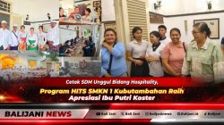 Siswa-siswi Program HITS SMKN 1 Kubutambahan saat melayani jamuan makan malam Ibu Putri Koster di Sunda Resto Singaraja