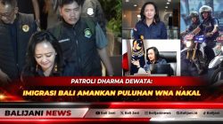Petugas Satgas Patroli Dharma Dewata Kanwil Imigrasi Bali saat mengamankan WNA yang melakukan pelanggaran keimigrasian di Bali
