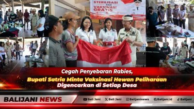 Bupati Klungkung I Made Satria saat meninjau langsung pelaksanaan sterilisasi dan vaksinasi rabies gratis hewan peliharaan warga di Desa Gunaksa Kecamatan Dawan