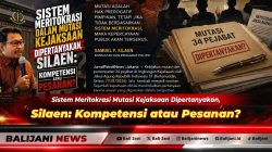 Direktur Eksekutif LAKSAMANA Samuel F. Silaen saat memberikan keterangan pers terkait evaluasi penerapan sistem merit dalam mutasi pejabat di lingkungan Kejaksaan Agung