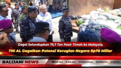 Pangkoarmada RI Laksamana Madya Dr. Denih Hendrata saat memberikan keterangan pers terkait penggagalan penyelundupan 75,7 ton pasir timah di Posal Mendanau Bangka Belitung